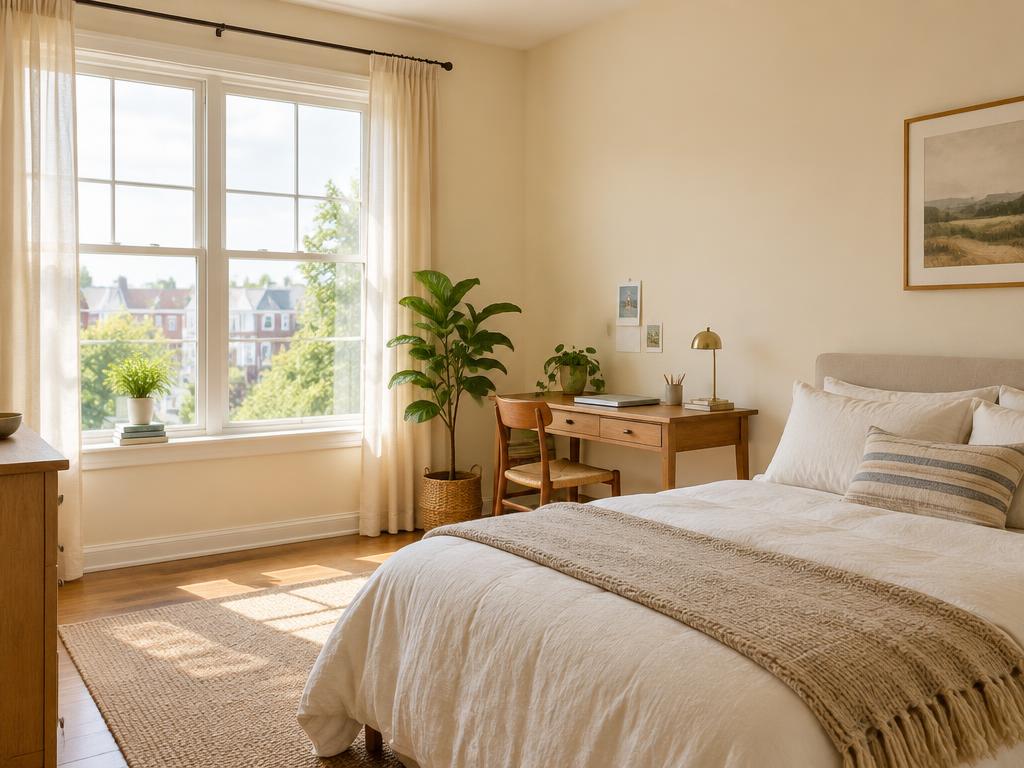 Airy room with work desk
